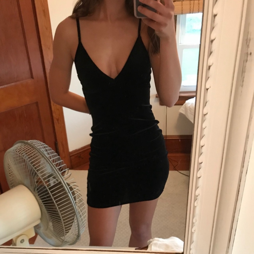 MissGuided velvet black dress